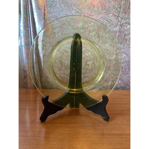 Antique Tiffin Vaseline canary yellow 7 3/8” plate - Picture 7 of 10